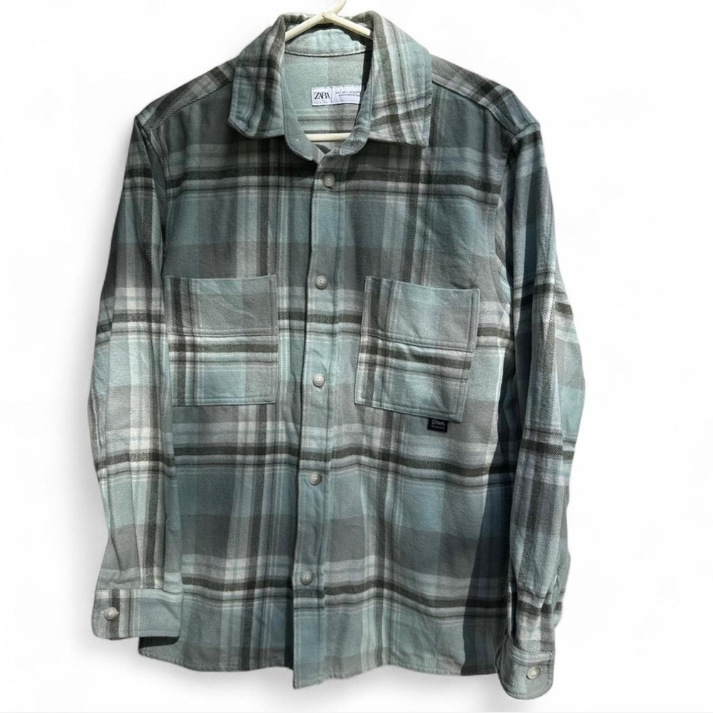 ZARA Plaid Flannel Shirt Jacket‎ Men Large